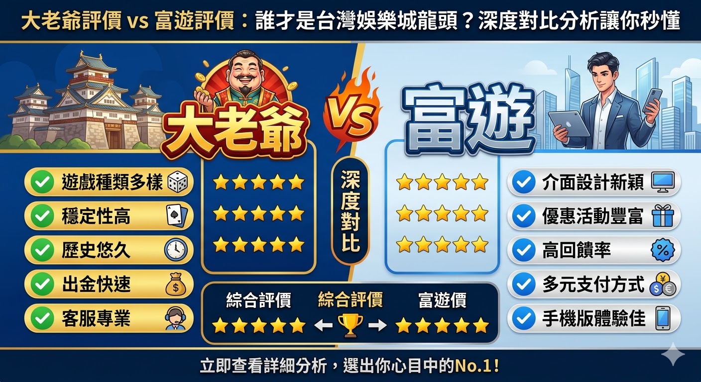 大老爺評價 vs 富遊評價：誰才是台灣娛樂城龍頭？深度對比分析讓你秒懂