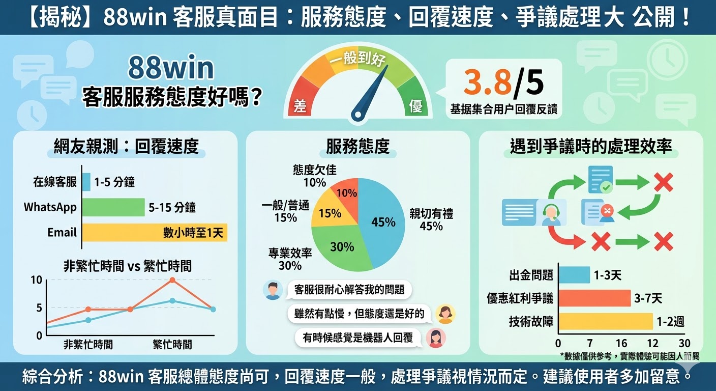 88win客服服務態度好嗎？網友親測回覆速度，遇到爭議時的處理效率大公開