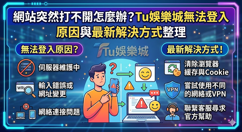 網站突然打不開怎麼辦？Tu娛樂城無法登入原因與最新解決方式整理